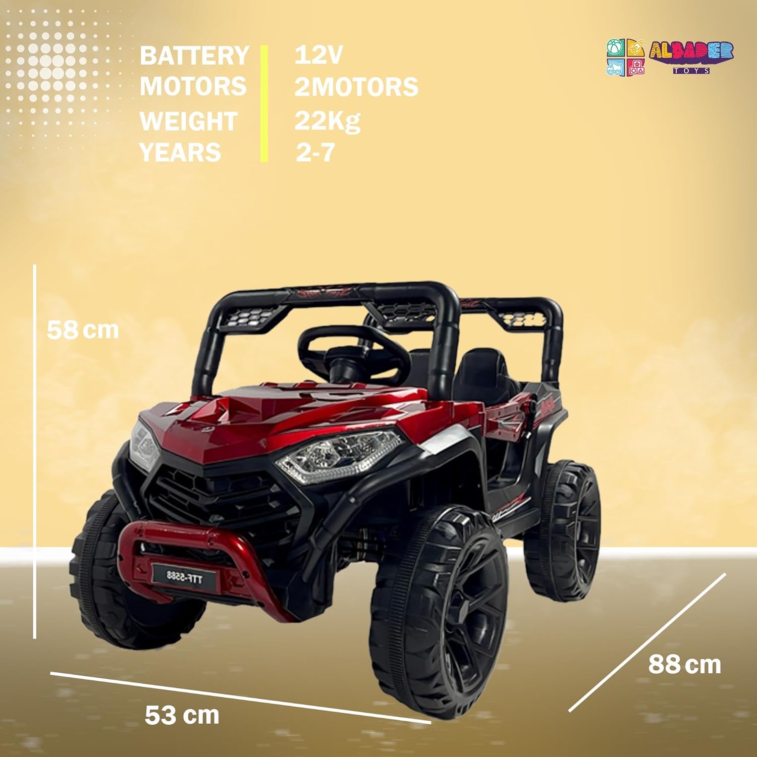 سيارة ركوب كهربائية بتصميم جيب باجي، لعبة ركوب للأطفال الكبار مع بطارية قوية 12V ومحركان، سيارة باجي يمكن الجلوس عليها مع جهاز تحكم عن بعد 3 سرعات للأطفال بعمر سنتين إلى 6 سنوات من البدر، أحمر 7 سيارة ركوب كهربائية بتصميم جيب باجي، لعبة ركوب للأطفال الكبار مع بطارية قوية 12V ومحركان، سيارة باجي يمكن الجلوس عليها مع جهاز تحكم عن بعد 3 سرعات للأطفال بعمر سنتين إلى 6 سنوات من البدر، أحمر - الصورة 7