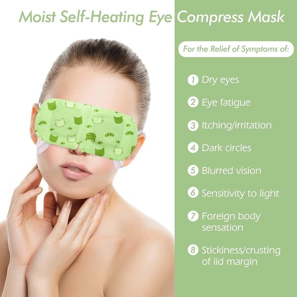 ⁦ELECDON Heated Eye Mask, 10 Packs Eye Masks for Dark Circles and Puffiness Dry Eyes Stress Relief Disposable Steam Eye Mask, Works Better with Eye Cream, Portable for Beauty Personal Care Unscented⁩ - الصورة ⁦7⁩