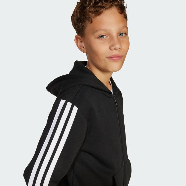 ⁦adidas Unisex Kids Essentials Full Zip Hoodie HOODED TRACK TOP (pack of 1)⁩ - الصورة ⁦2⁩