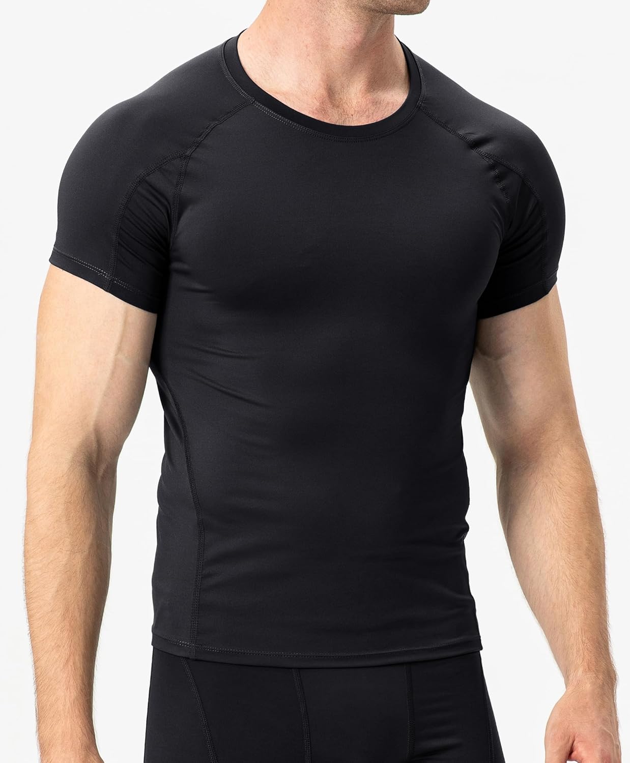 Men's Compression Shirts Short Sleeve Workout Sports T-Shirts Dry Fit Running Tops Gym Base Layer Undershirts 2 Men's Compression Shirts Short Sleeve Workout Sports T-Shirts Dry Fit Running Tops Gym Base Layer Undershirts - الصورة 2