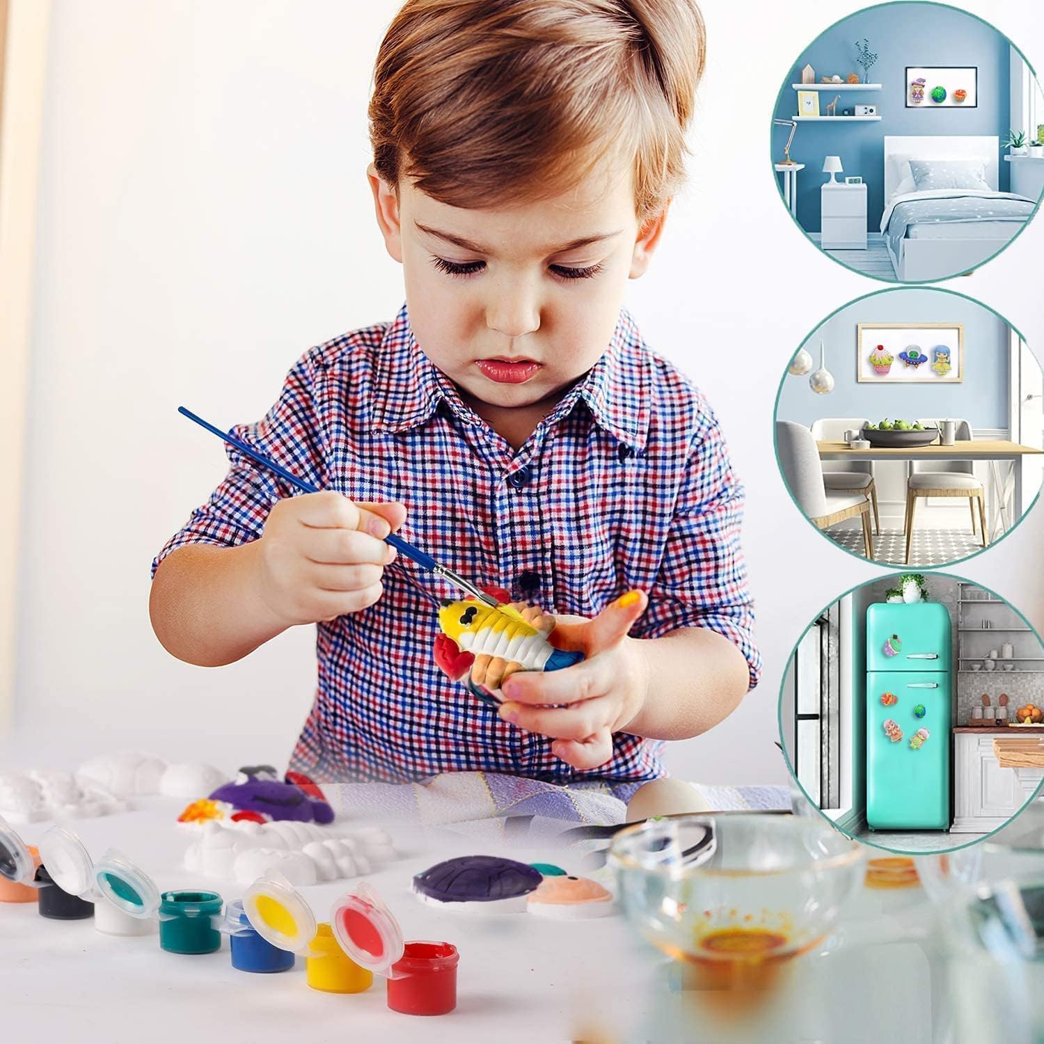 Aputue Painting Kits for Kids Crafts, Safe and Non-toxic Plaster Painting Set with Scraper, Crafts and Arts Set with Plaster Mold and Paint, Ceramic Painting Kit for Kids, Girls, Boys 7 Aputue Painting Kits for Kids Crafts, Safe and Non-toxic Plaster Painting Set with Scraper, Crafts and Arts Set with Plaster Mold and Paint, Ceramic Painting Kit for Kids, Girls, Boys - الصورة 7