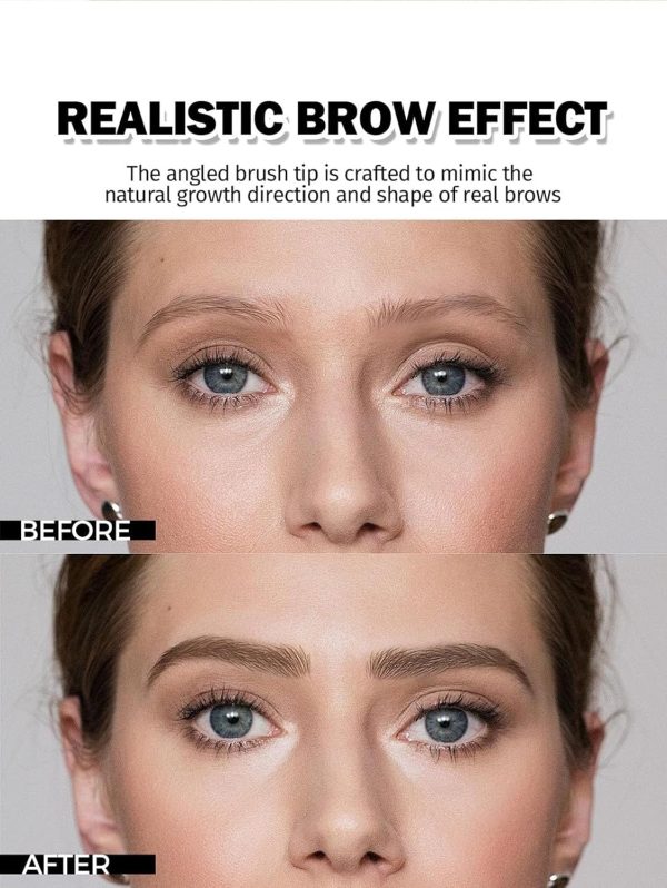 ⁦ALMEKAQUZ Brow Angled Brush & Dip Liquid Eyebrow Gel, Brow Lamination & Powder Pen, Eyebrow Hair Stroke Brush, Wild Eyebrow Pencil Waterproof Long Lasting Quick Drying (Taupe)⁩ - الصورة ⁦8⁩