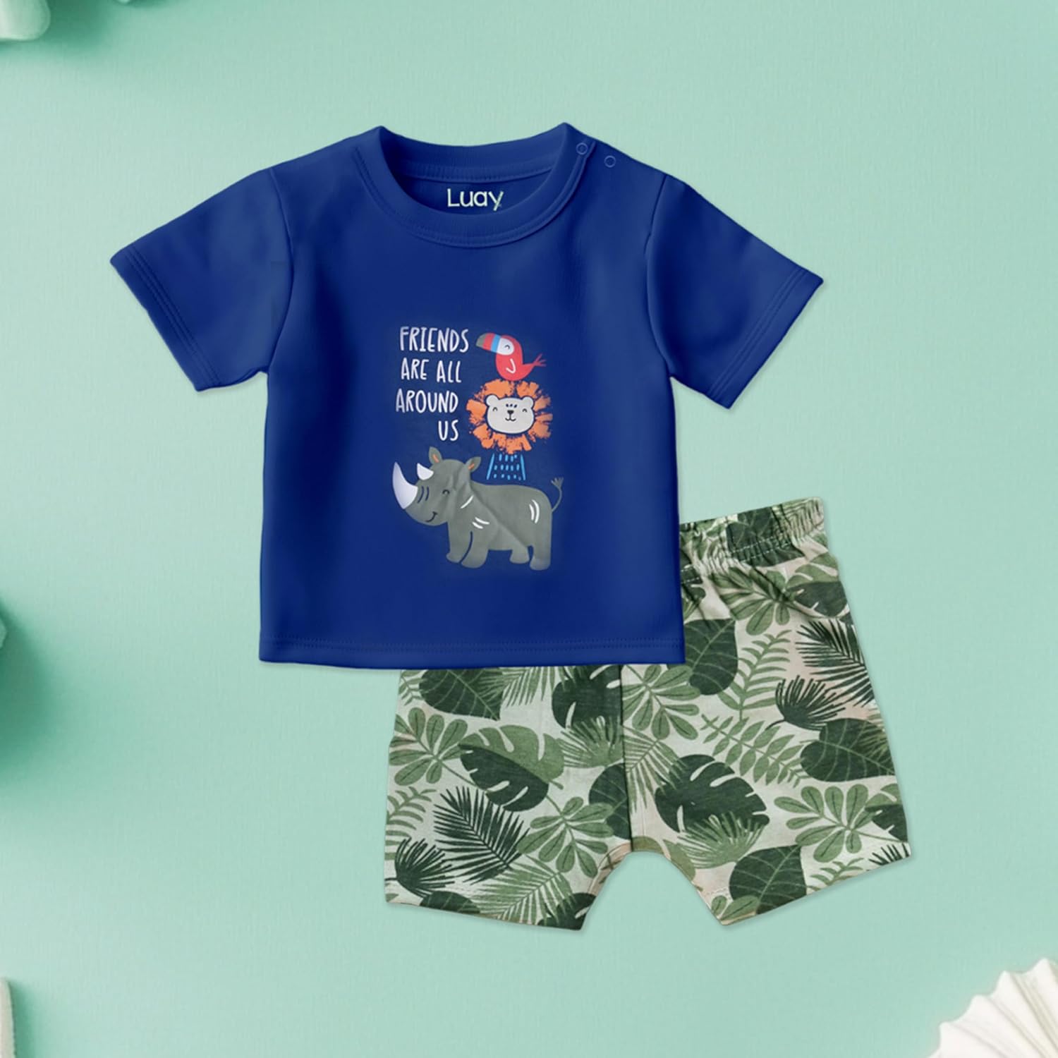 LUAY 100% Bamboo Based Baby Boy & Girls Clothing Set Short Sleeve Kids Clothes Boys & Girls Toddler Short Set. 3 LUAY 100% Bamboo Based Baby Boy & Girls Clothing Set Short Sleeve Kids Clothes Boys & Girls Toddler Short Set. - الصورة 3