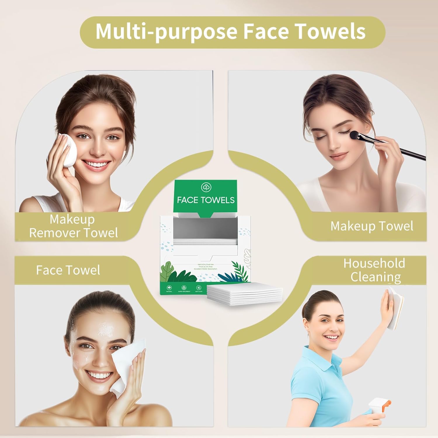 O2frepak Thick Face Towels,25x30cm Disposable Face Towelettes XL,Travel Portable,Ultra Soft Dry Makeup Removing Wipes for Sensitive and Baby Skin,50 Count (1 Pack) 6 O2frepak Thick Face Towels,25x30cm Disposable Face Towelettes XL,Travel Portable,Ultra Soft Dry Makeup Removing Wipes for Sensitive and Baby Skin,50 Count (1 Pack) - الصورة 6