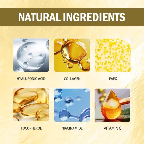 ⁦KASTWAVE Collagen Face Mask, Deep Collagen Niacinamide Vitamin C Mask, Anti Wrinkle Lifting Moisturizing Face Mask, Smooth & Tight Skin, Overnight Hydrogel Mask, Helps Reduce Fine Lines(4 Pack)⁩ - الصورة ⁦5⁩