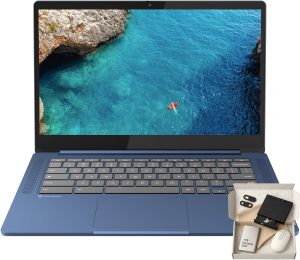 Lenovo Ideapad Slim 3 Chromebook - Chrome OS, 14'' FHD Display, 13.5 Hours Battery Life, MediaTek Kompanio 520 (8-Core), Wi-Fi 6, 4GB RAM, 92GB Storage (64GB eMMC+32GB SD)