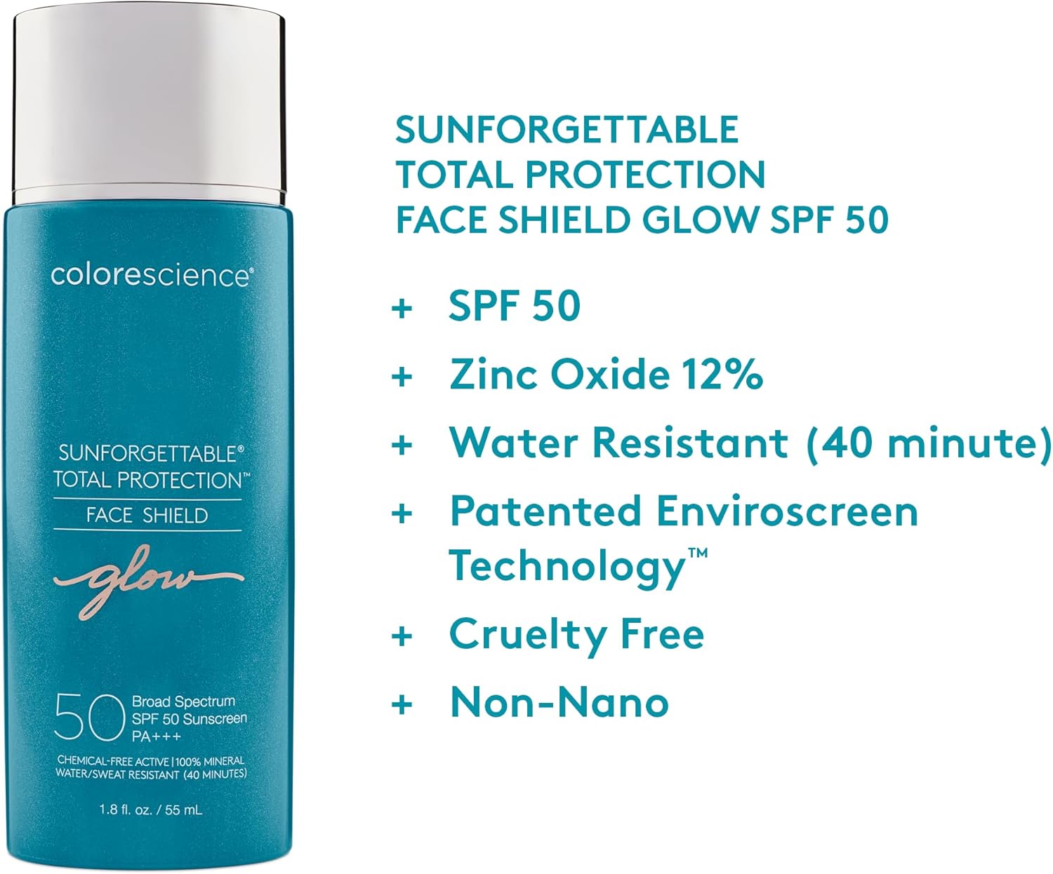 Colorescience Sunforgettable Total Protection Face Shield Glow SPF 50, Glow, 1.8 Fl Oz 3 Colorescience Sunforgettable Total Protection Face Shield Glow SPF 50, Glow, 1.8 Fl Oz - الصورة 3