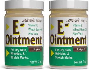 Basic Brands - Vitamin E Ointment - 2 OZ - Moisture Enhancing - Can Help Reduce Appearance of Scars, Stretch Marks, Fine Lines & Wrinkles - 2-Pack