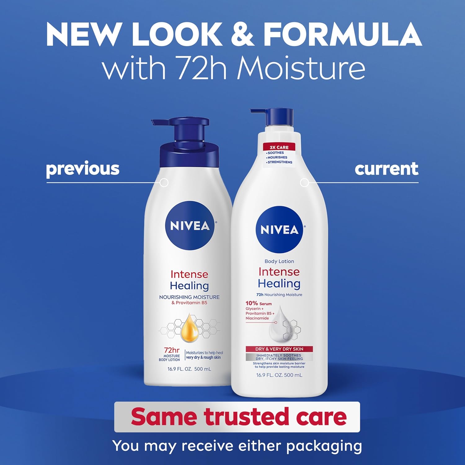 NIVEA Intense Healing Body Lotion - 72 Hour Moisture For Dry to Very Dry Skin - 16.9 fl. oz. Pump Bottle 2 NIVEA Intense Healing Body Lotion - 72 Hour Moisture For Dry to Very Dry Skin - 16.9 fl. oz. Pump Bottle - الصورة 2