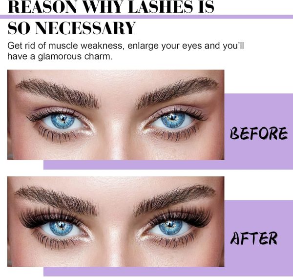 ⁦B&Q Individual Cluster Lashes Kit 280PCS D Curl 40D 9-16mm Mixed Length DIY Eyelash Extensions with Bond & Seal Lash Glue Remover Applicators​⁩ - الصورة ⁦2⁩