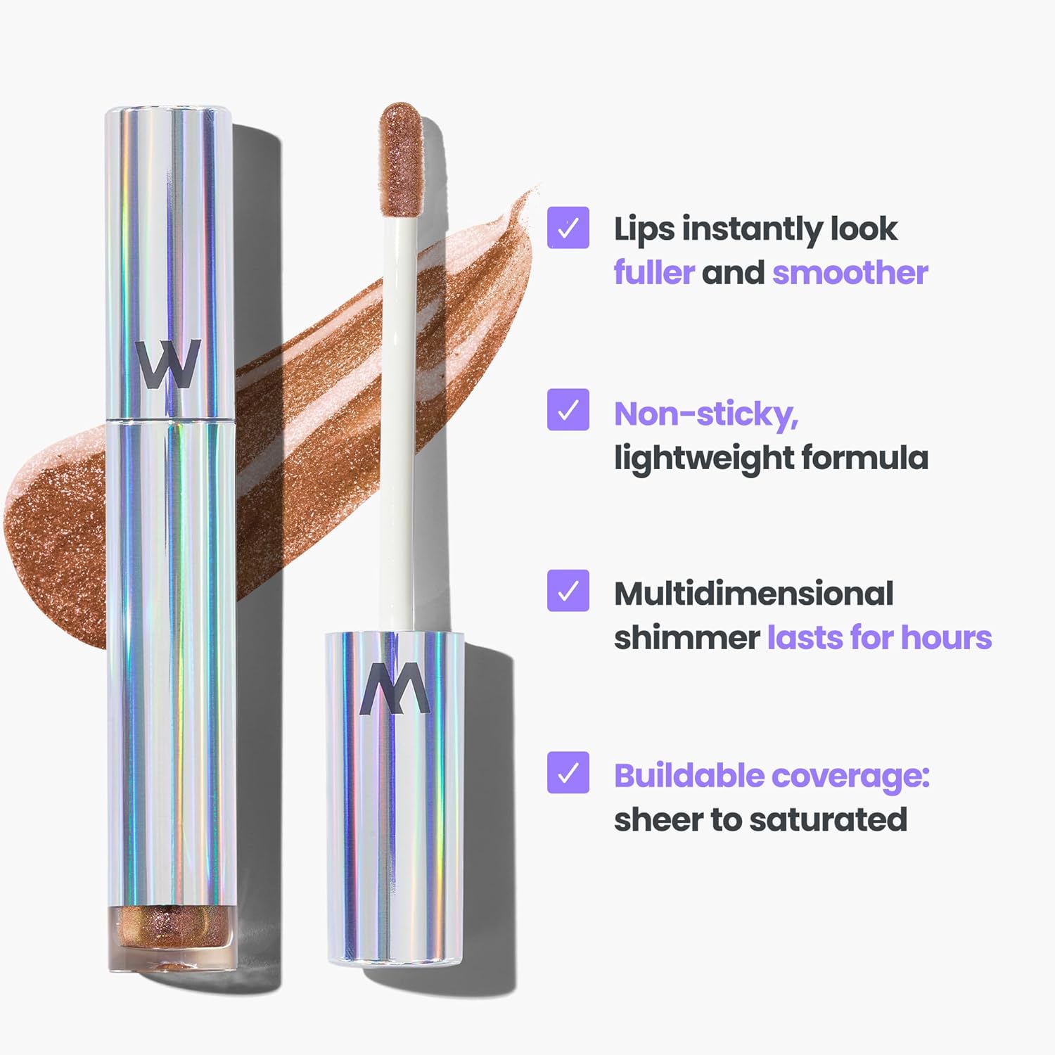 Wonderskin Wonder Blading Top Gloss - Gold Glitter Lip Gloss, Lip Make-up With Moisturizing and Shiny Finish (Gold Glitter) 3 Wonderskin Wonder Blading Top Gloss - Gold Glitter Lip Gloss, Lip Make-up With Moisturizing and Shiny Finish (Gold Glitter) - الصورة 3