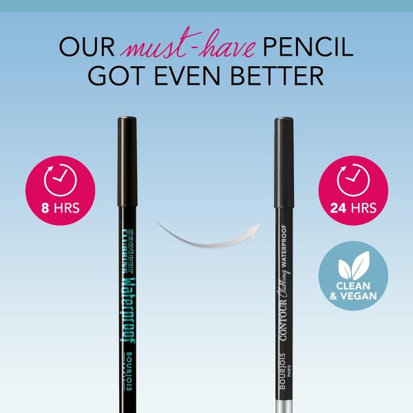 ⁦Bourjois Contour Clubbing, 077 Kaki'n'Gold, Waterproof Eye Pencil, Bright & Intense Colour, Up to 24hrs Wear, Creamy & Comfortable, Clean & Vegan Formula, Sweat, Heat & Smudge-Proof, Quick Dry, 1.2g⁩ - الصورة ⁦6⁩