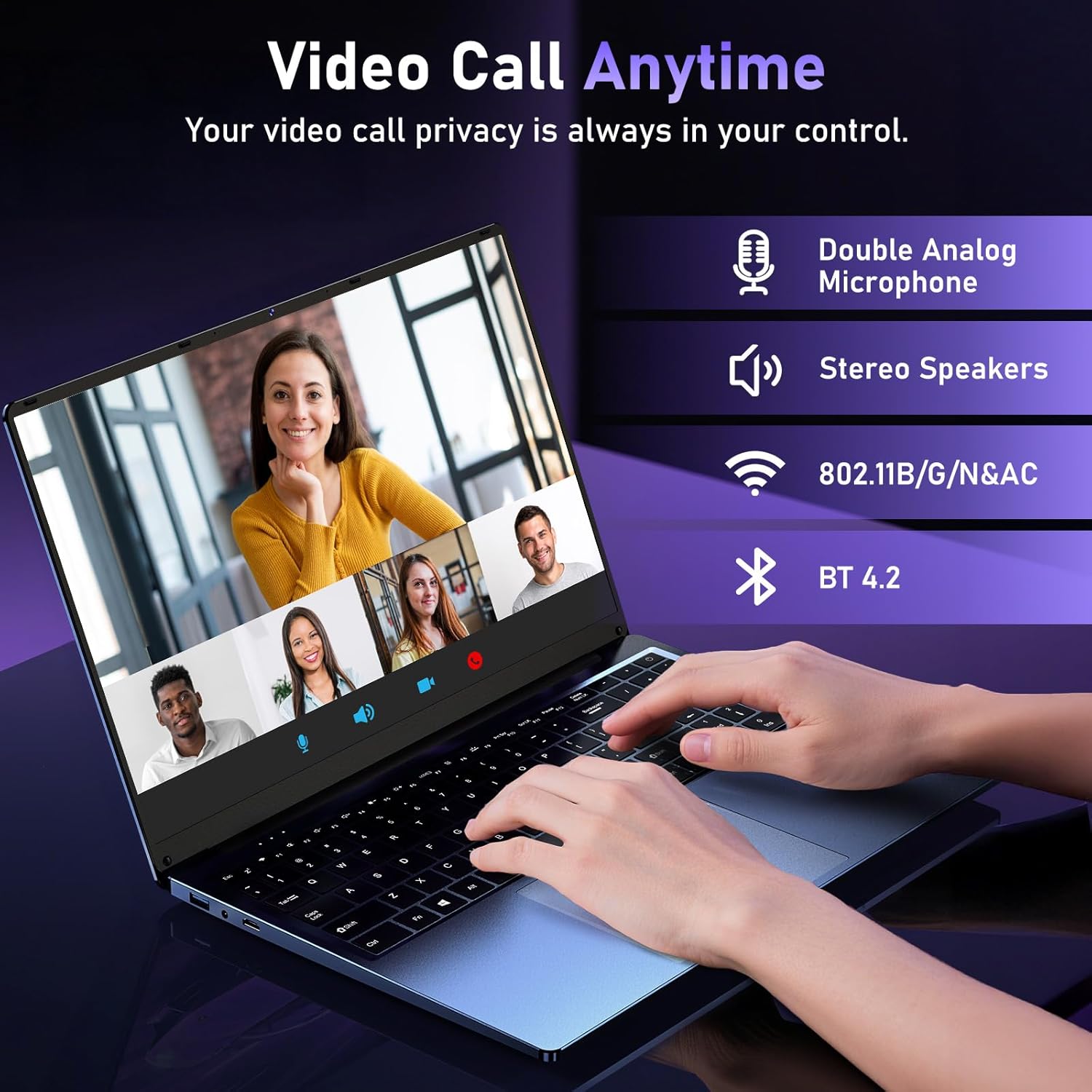 MITUNTUN Gaming Laptop Computer, 16 Inch Lap Top 2025 Win 11 Pro 16GB RAM 1TB SSD, N150 (Up to 3.6GHz), Backlit Keyboard, FHD 1920 * 1200 Screen, 6000mAh, WiFi 5 BT 4.2, UHD Graphics (1GHz), Blue 5 MITUNTUN Gaming Laptop Computer, 16 Inch Lap Top 2025 Win 11 Pro 16GB RAM 1TB SSD, N150 (Up to 3.6GHz), Backlit Keyboard, FHD 1920 * 1200 Screen, 6000mAh, WiFi 5 BT 4.2, UHD Graphics (1GHz), Blue - الصورة 5