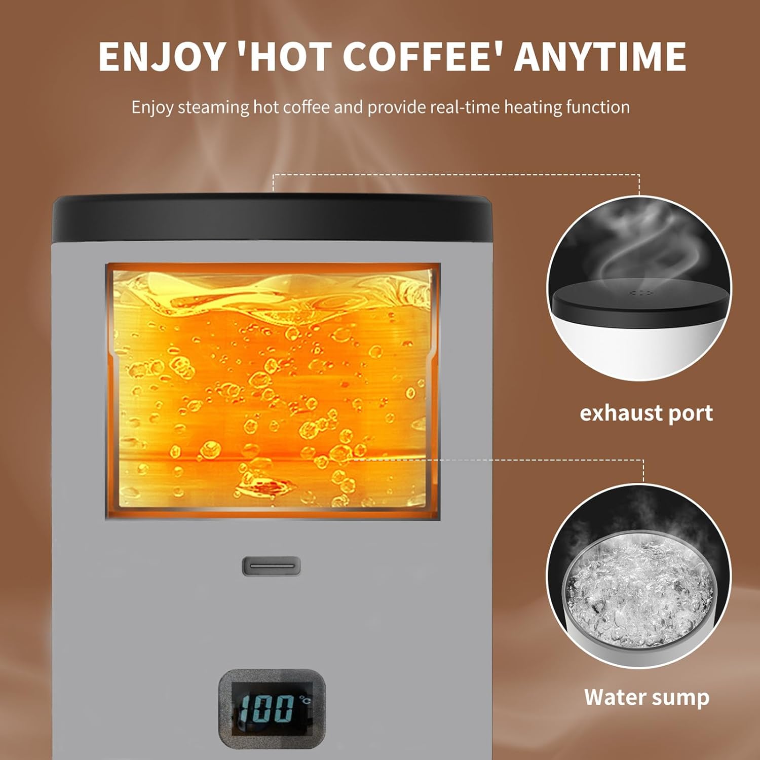 EastChoix Portable Espresso Machine, High-Pressure Self-Heating Coffee Maker, 3-in-1 Wireless Design Compatible with Coffee Capsules & Ground Coffee, USB-C Charging, for Travel, Camping & Office Use 3 EastChoix Portable Espresso Machine, High-Pressure Self-Heating Coffee Maker, 3-in-1 Wireless Design Compatible with Coffee Capsules & Ground Coffee, USB-C Charging, for Travel, Camping & Office Use - الصورة 3