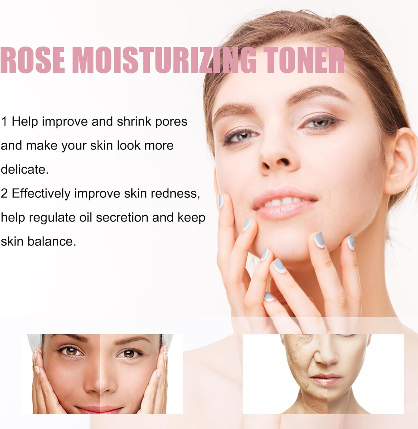 Lyaqbe Rose Water Moisturizing Spray,Rose Water Toner,Facial Hydrating Spray,A Must-have Toner for Summer,Deeply Hydrate and Shrink Pores 5 Lyaqbe Rose Water Moisturizing Spray,Rose Water Toner,Facial Hydrating Spray,A Must-have Toner for Summer,Deeply Hydrate and Shrink Pores - الصورة 5