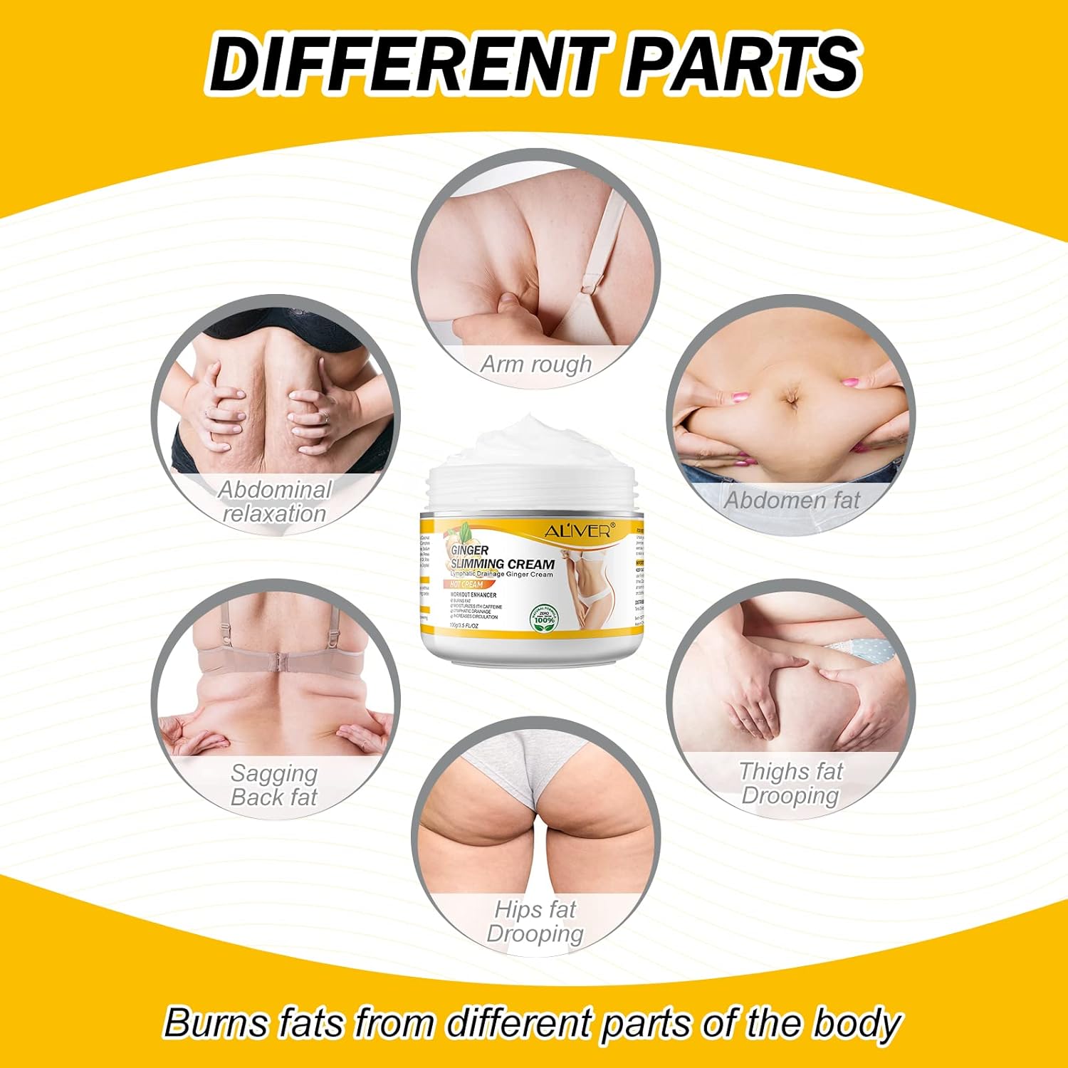 RTBYUE Ginger Slimming Cream - Hot Fat Burning Weight Loss Full Body Anti-Cellulite Cream for Belly, Perfect for Cellulite, Soothing, Relaxing, Tightening 2 RTBYUE Ginger Slimming Cream - Hot Fat Burning Weight Loss Full Body Anti-Cellulite Cream for Belly, Perfect for Cellulite, Soothing, Relaxing, Tightening - الصورة 2