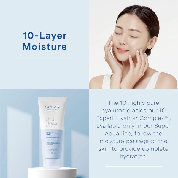 ⁦Missha Super Aqua Ultra Hyalron Foaming Cleanser 200ML 7226⁩ - الصورة ⁦5⁩