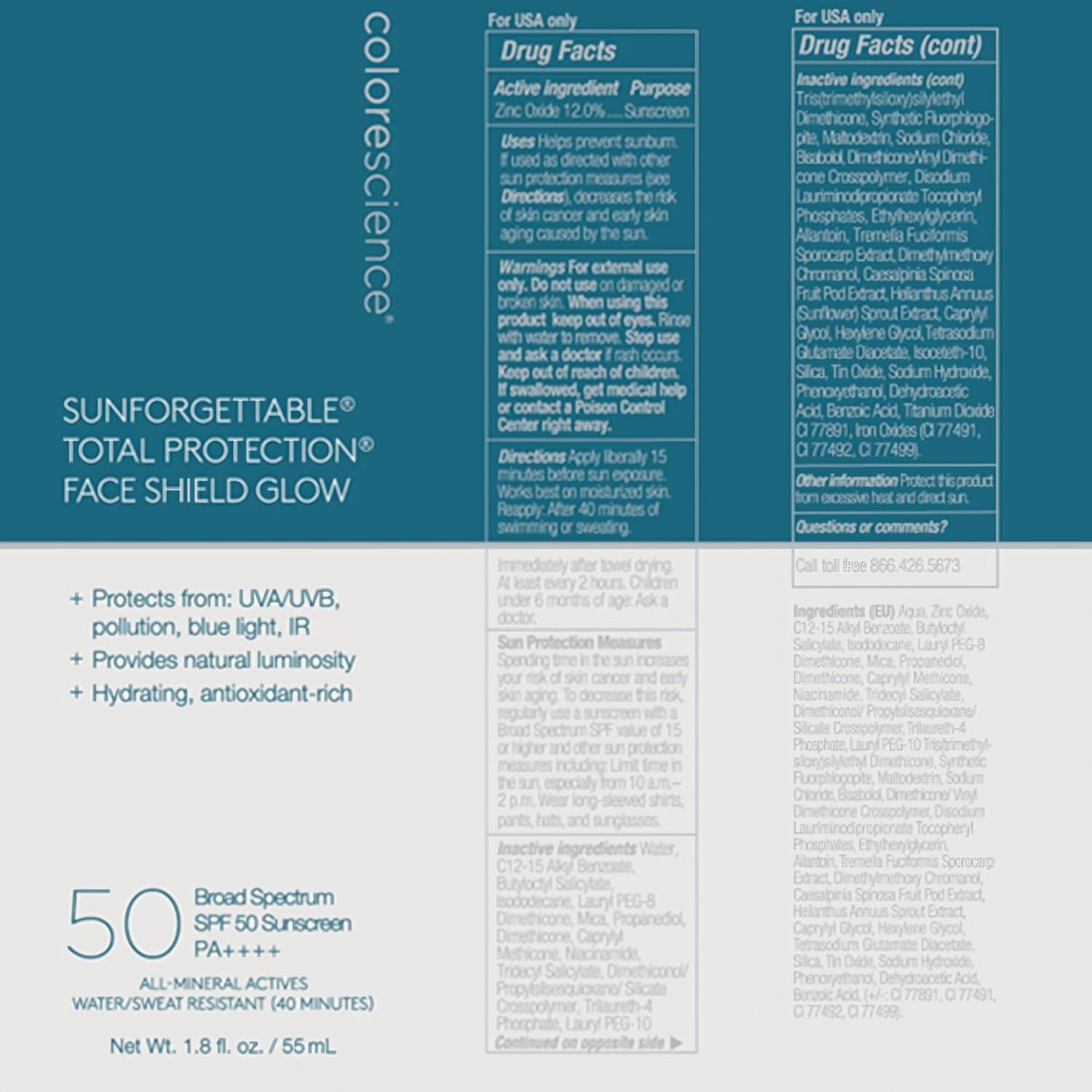 Colorescience Sunforgettable Total Protection Face Shield Glow SPF 50, Glow, 1.8 Fl Oz 8 Colorescience Sunforgettable Total Protection Face Shield Glow SPF 50, Glow, 1.8 Fl Oz - الصورة 8