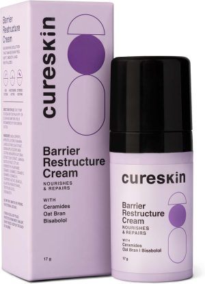Cureskin Barrier Restructure Cream | Nourishes and Repairs | Ceramides, Oat Bran, Bisabolo (17 g)