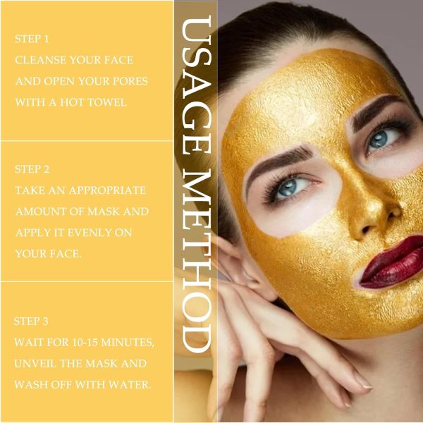 ⁦POSICHE Golden Peel Off Mask 80g, Blackhead and Whitehead Deep Cleansing Power, Skin Firming and Rejuvenation, Smooth and Silky Texture, Skin Detoxification, Anti-Aging, Spa-like Skincare Experience⁩ - الصورة ⁦4⁩