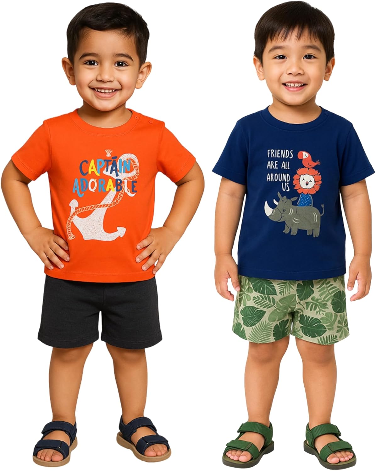 LUAY 100% Organic Cotton Baby Boy & Girls Clothing Set Short Sleeve Kids Clothes Boys & Girls Toddler Short Set Cute Animal Print Combo Pack Of 2 Top and Shorts Outfit For New born 1 LUAY 100% Organic Cotton Baby Boy & Girls Clothing Set Short Sleeve Kids Clothes Boys & Girls Toddler Short Set Cute Animal Print Combo Pack Of 2 Top and Shorts Outfit For New born