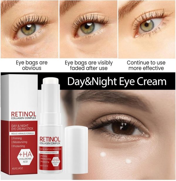 ⁦NOVOLAN Retinol Day & Night Eye Cream Stick 4g Dual-Action Eye Care, Diminishes Fine Lines and Wrinkles, Reduces Under-Eye Bags and Puffiness, Fades Dark Circles, Deep Hydration and Moisture⁩ - الصورة ⁦4⁩