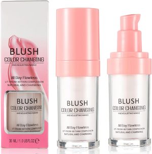 DRTRU 2Pcs TLM Color Changing Blush, All Day Flawless Temperature Changing Liquid Blush for Mature Skin, Long Lasting Waterproof Face Makeup