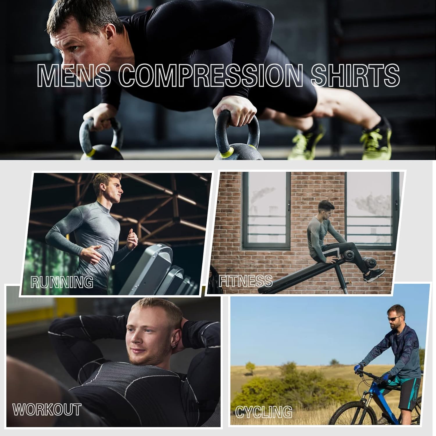 LNFINTDO 2 Pack Mens Compression Tops Base Layer Long Sleeve for Men T-Shirt Dry Fit Cooling Sport Tops for Workout Athletic Training Cycling Gym 6 LNFINTDO 2 Pack Mens Compression Tops Base Layer Long Sleeve for Men T-Shirt Dry Fit Cooling Sport Tops for Workout Athletic Training Cycling Gym - الصورة 6