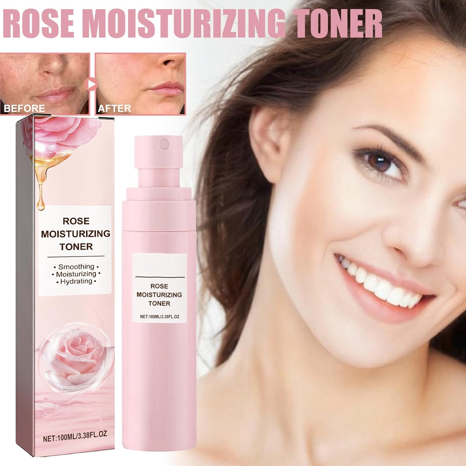 Lyaqbe Rose Water Moisturizing Spray,Rose Water Toner,Facial Hydrating Spray,A Must-have Toner for Summer,Deeply Hydrate and Shrink Pores 7 Lyaqbe Rose Water Moisturizing Spray,Rose Water Toner,Facial Hydrating Spray,A Must-have Toner for Summer,Deeply Hydrate and Shrink Pores - الصورة 7