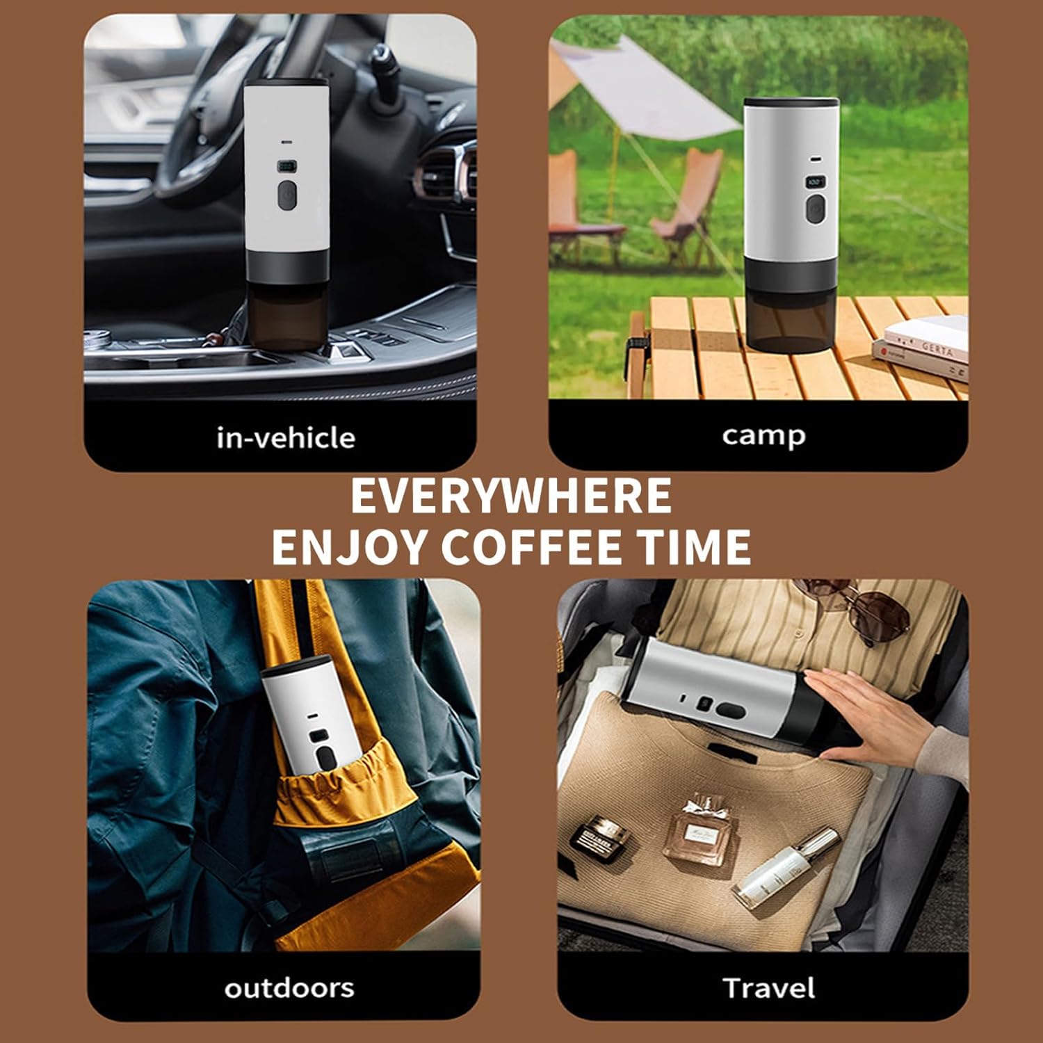 EastChoix Portable Espresso Machine, High-Pressure Self-Heating Coffee Maker, 3-in-1 Wireless Design Compatible with Coffee Capsules & Ground Coffee, USB-C Charging, for Travel, Camping & Office Use 6 EastChoix Portable Espresso Machine, High-Pressure Self-Heating Coffee Maker, 3-in-1 Wireless Design Compatible with Coffee Capsules & Ground Coffee, USB-C Charging, for Travel, Camping & Office Use - الصورة 6