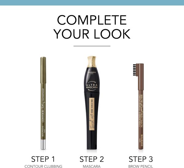 ⁦Bourjois Contour Clubbing, 077 Kaki'n'Gold, Waterproof Eye Pencil, Bright & Intense Colour, Up to 24hrs Wear, Creamy & Comfortable, Clean & Vegan Formula, Sweat, Heat & Smudge-Proof, Quick Dry, 1.2g⁩ - الصورة ⁦8⁩