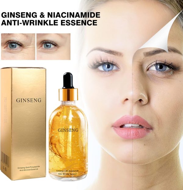 ⁦2Pcs Ginseng Polypeptide Anti-Ageing Essence, Ginseng Gold Polypeptide Anti-Ageing Essence, Ginseng Serum, for Tightening Sagging Skin Reduce Fine Lines (100ml)⁩ - الصورة ⁦7⁩