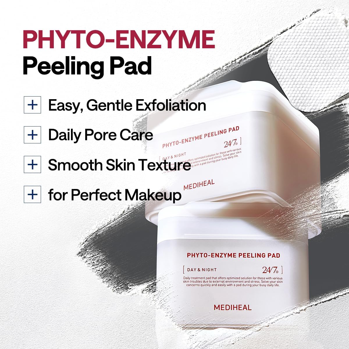 MEDIHEAL Phyto Enzyme Peeling Pad - Vegan Face Resurfacing Gauze With LHA & Papaya Enzym - Pore Tightening, Sebum Control, Exfoliating for Dead Skin Cells - 90 Pads 3 MEDIHEAL Phyto Enzyme Peeling Pad - Vegan Face Resurfacing Gauze With LHA & Papaya Enzym - Pore Tightening, Sebum Control, Exfoliating for Dead Skin Cells - 90 Pads - الصورة 3