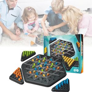 XICEN Chain Triangle Chess Game, Board Games for Family Night, Family Games for Kids and Adults, 2 to 4 Players, Interactive Brain Teaser