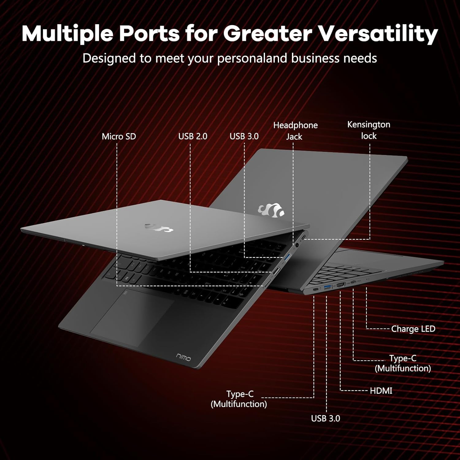 نيمو لابتوب العاب IPS FHD مقاس 15.6 انش، معالج AMD رايزن 5 6600H سداسي النواة ووحدة معالجة رسومات جرافيكية 660M وذاكرة 32GB DDR5 RAM و1TB SSD (افضل من i7-1165G7، حتى 4.5GHz) مع كيبورد باضاءة خلفية GaN 6 نيمو لابتوب العاب IPS FHD مقاس 15.6 انش، معالج AMD رايزن 5 6600H سداسي النواة ووحدة معالجة رسومات جرافيكية 660M وذاكرة 32GB DDR5 RAM و1TB SSD (افضل من i7-1165G7، حتى 4.5GHz) مع كيبورد باضاءة خلفية GaN - الصورة 6