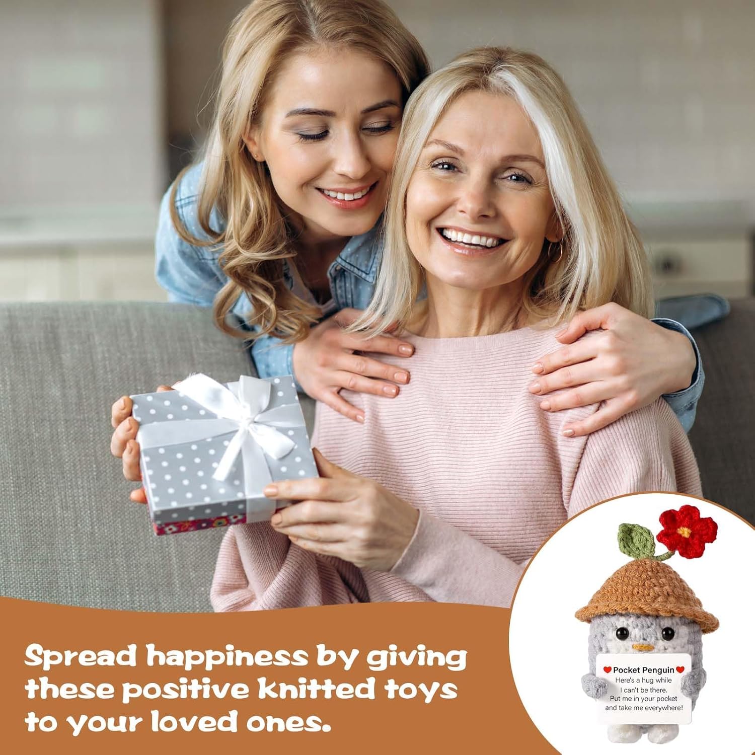 Positive Penguin Pocket, Penguin Emotional Support Plush, Mini Funny Positive Penguins Crochet Doll Pocket Hug Penguins Emotional Support Plush Good Luck Gift Birthday Christmas Decoration 4 Positive Penguin Pocket, Penguin Emotional Support Plush, Mini Funny Positive Penguins Crochet Doll Pocket Hug Penguins Emotional Support Plush Good Luck Gift Birthday Christmas Decoration - الصورة 4