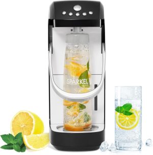 Spärkel Beverage System (Black) - Sparkling Water and Soda Maker - A New Way of Sparkling - Use Fresh & Natural Ingredients - No CO2 Tank Needed