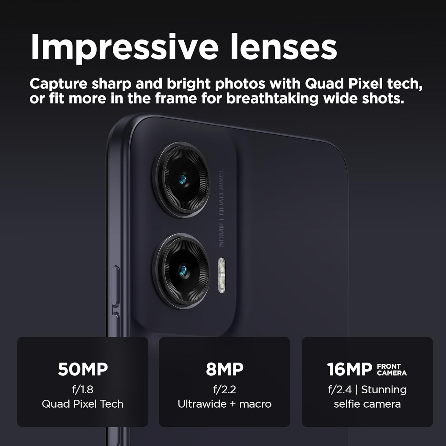 موتورولا G35 5G، ذاكرة RAM 8+8GB، شريحة اتصال PSIM، روم 128GB، يونيسوك T760، شاشة POLED 6.7 انش 120Hz، اندرويد 14، اسود 6 موتورولا G35 5G، ذاكرة RAM 8+8GB، شريحة اتصال PSIM، روم 128GB، يونيسوك T760، شاشة POLED 6.7 انش 120Hz، اندرويد 14، اسود - الصورة 6