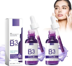 B3 Serum Vitamin B3 Serum with Anti-Ageing + Niacinamide, Dark Spot Corrector, with Melasyl and Niacinamide, Anti-Ageing Face Serum for Any Skin, Anti-Relapse Effect,2pcs*30ml (purple 1, 2PACK)
