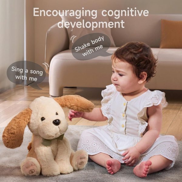 ⁦TUMAMA Baby Dancing Animated Plush Dog Talking Singing Dog Toy Children, Plush Interactive Laber Animal Dogs, Copy Talking, Ear & Body Waving, Singing Songs for age 3 4 5 +⁩ - الصورة ⁦6⁩