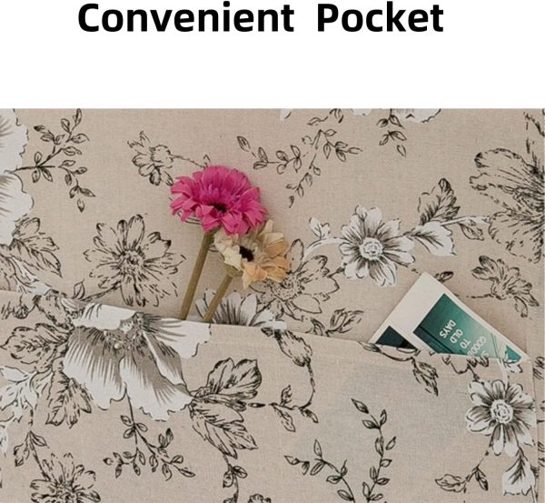⁦Washer and Dryer Covers for the Top, Washing Machine Non-slip Protector Mat,Dust-proof Dryer Cover for Laundry Room Kitchen, Waterproof Washable Flower Top Protector Countertop Cover⁩ - الصورة ⁦2⁩