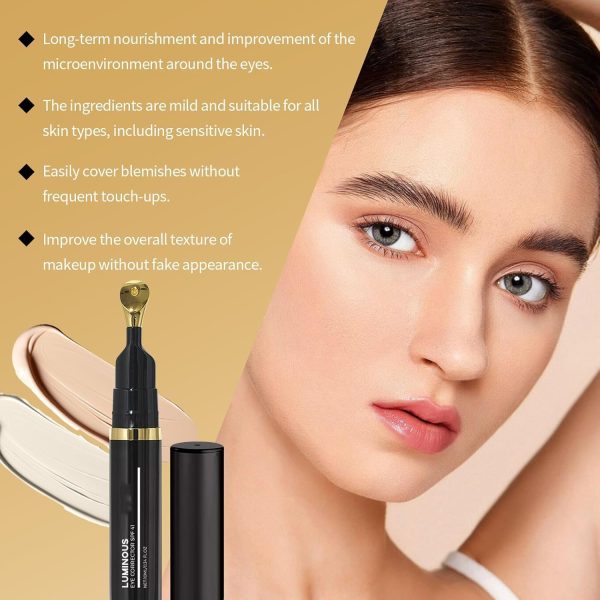 ⁦Eye Cream with SPF 41, Peach Color Corrector for Dark Circles, Luminous Tinted Under Eye Treatment, 1pc, Natural⁩ - الصورة ⁦3⁩