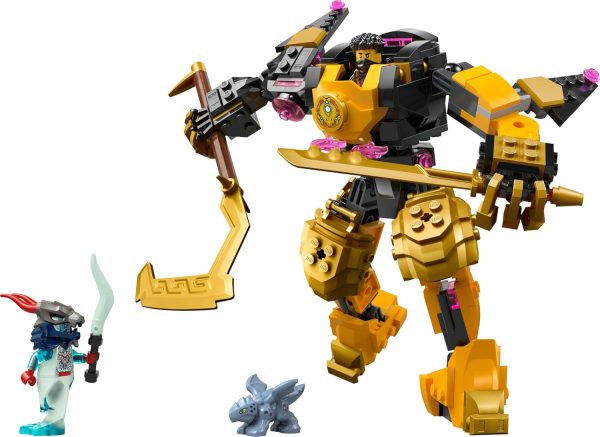 ⁦LEGO NINJAGO Arin’s Spinjitzu Battle Mech Toy - Mix & Match Posable Figure, Baby Riyu Dragon & 2 Ninja Minifigures - Gift for 7+ Boys & Dragons Rising Fans - 71839⁩ - الصورة ⁦2⁩