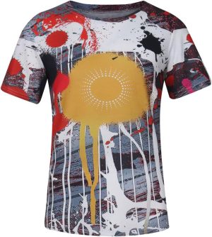 HOT BODY Mens Tshirts Mens shirt Casual Slim Printed Short Sleeve Top Spring Summer Men Leisure Round Neck Tunic Tee Streetwear (Size : XL)