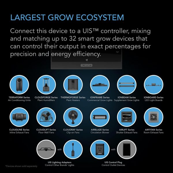 ⁦AC Infinity CLOUDFORGE T7, Plant Humidifier 15L with Onboard Smart Controller, Humidity Balance Programming, Commercial Grade Indoor Room Humidifier for Plants in Grow Tents, Grow Rooms, Greenhouses⁩ - الصورة ⁦5⁩