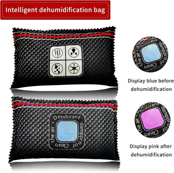 ⁦Paporich 2pcs 400g Car Silica Gel Dehumidifi Reusable, Portable Silica Gel Desiccant Packs, Rechargeable Desiccant, Moisture Absorbing Bag, for Car Interior & Wardrobes⁩ - الصورة ⁦4⁩