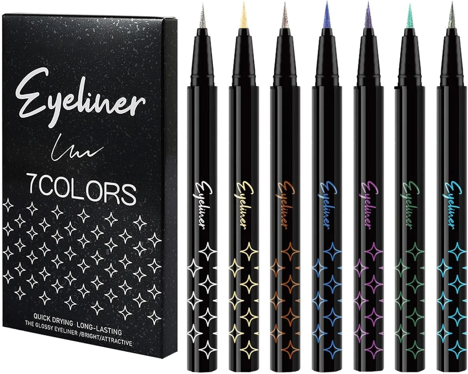 Azonee Eye Liner Pen Set, Eye Shadow Pencil Pearl Eye Liner Kit, Sparkle Shimmer Colored Eyeliner Pen, High-Color Long-Lasting Waterproof Eyeshadow Set