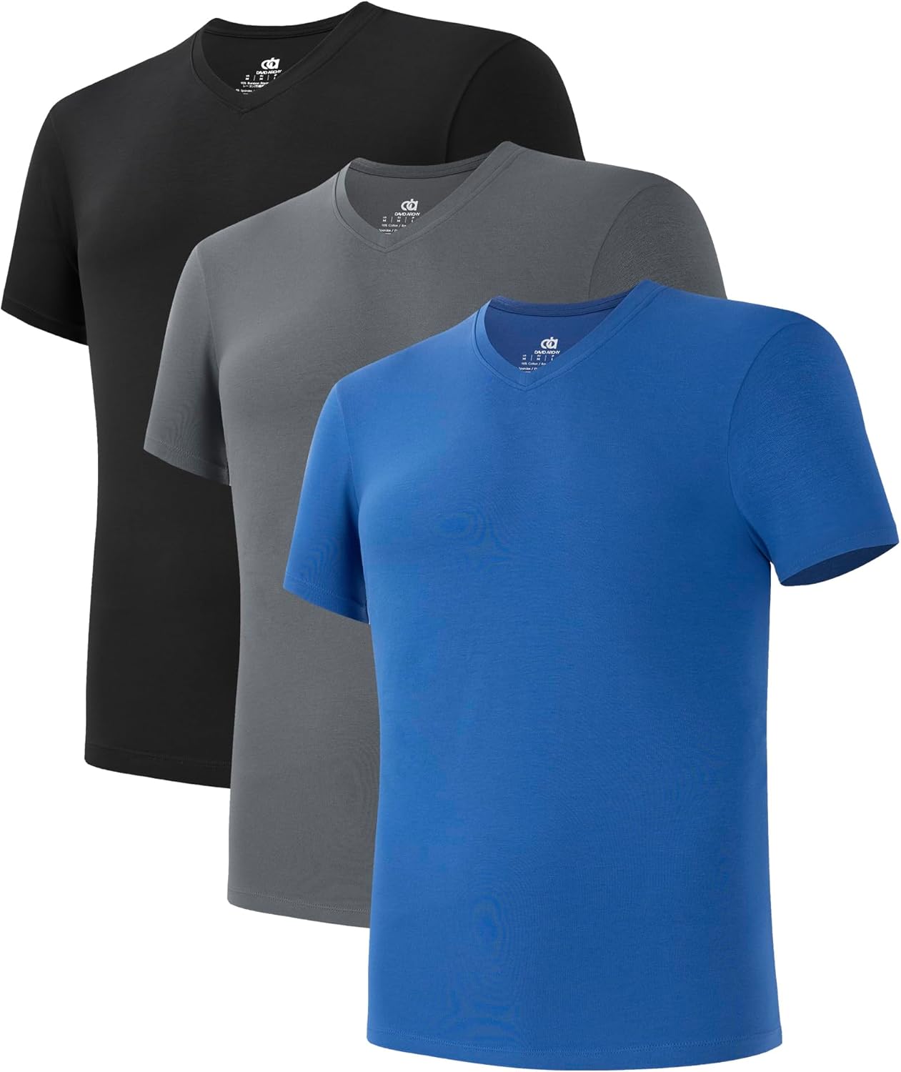 DAVID ARCHY Men's Undershirts Soft Micro Modal V-Neck Breathable T-Shirts 3 Pack 1 DAVID ARCHY Men's Undershirts Soft Micro Modal V-Neck Breathable T-Shirts 3 Pack