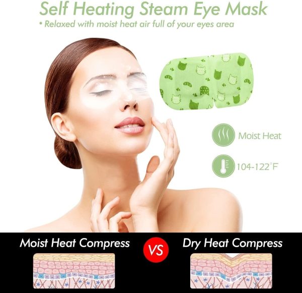 ⁦ELECDON Heated Eye Mask, 10 Packs Eye Masks for Dark Circles and Puffiness Dry Eyes Stress Relief Disposable Steam Eye Mask, Works Better with Eye Cream, Portable for Beauty Personal Care Unscented⁩ - الصورة ⁦4⁩