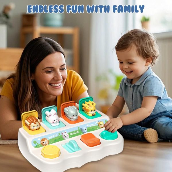 ⁦BOOM Interactive Pop up Toys,Educational Montessori Cause and Effect, Developmental Educational Toy Suitable forfor Toddlers 1 2 3,Interactive Sensory Toys for Babies Aged 18 Months and Above (white)⁩ - الصورة ⁦5⁩